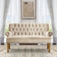 Warm Beige Loveseat Sofa Set With Tufted Back Upholstery
