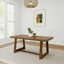 72 Inch Farmhouse Dining Table Solid Wood Rustic Kitchen Table Pecan