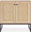 Two Door Rattan Storage Cabinet Natural Finish With Non Scratch Foot