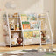 3 Tier Kids Bookshelf Toy Organizer In White Wood And Metal