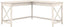 L-Shaped Desk 60W Linen White Oak Modern Farmhouse