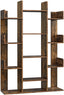 Tree Shaped Bookcase Rustic Brown Tall With 13 Shelves