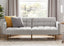 Gray Fabric Twin Futon Sofa Bed With Arms For Small Rooms