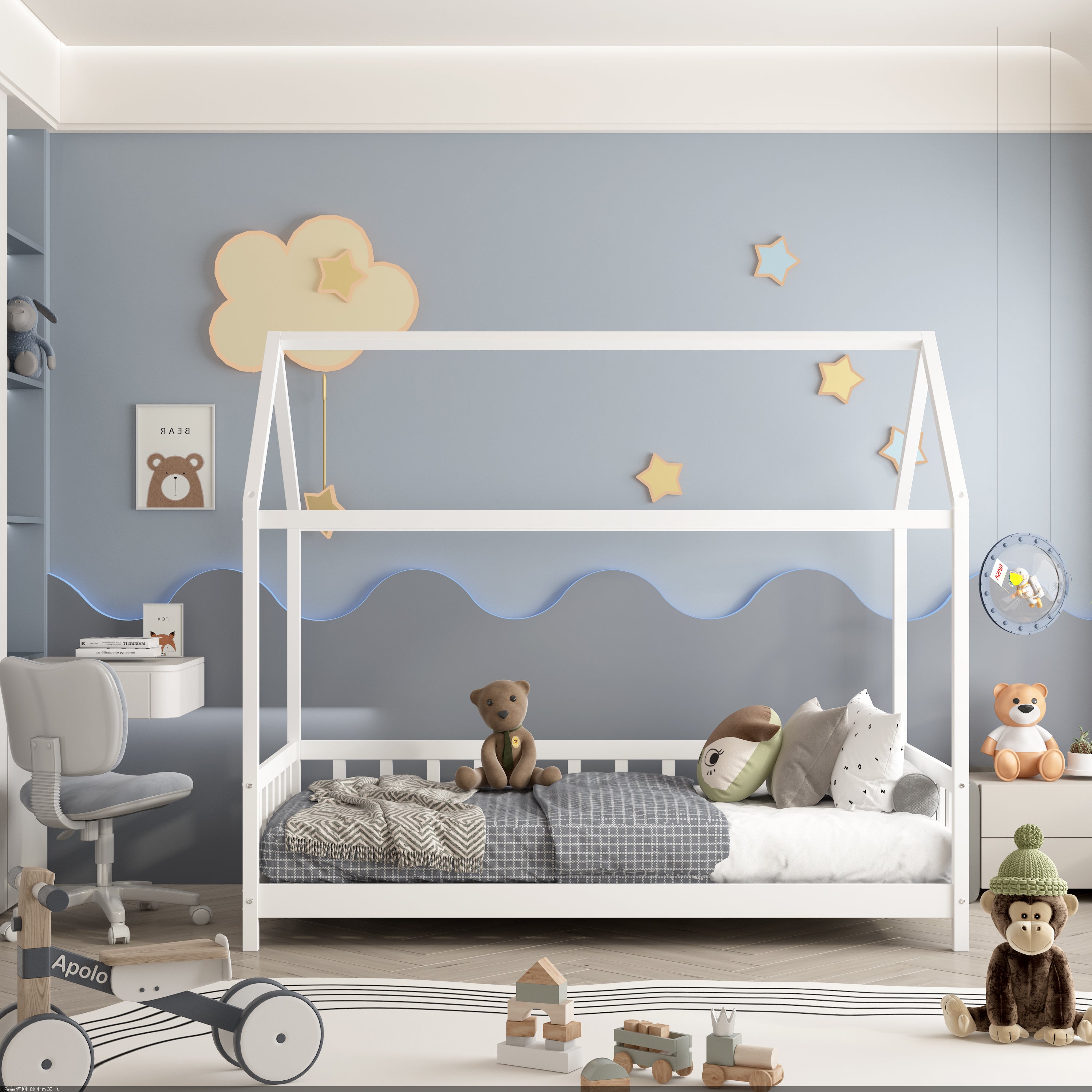 ARY MONTESSORI WHITE HOUSE BED - TWIN [PREORDER] Secondary image
