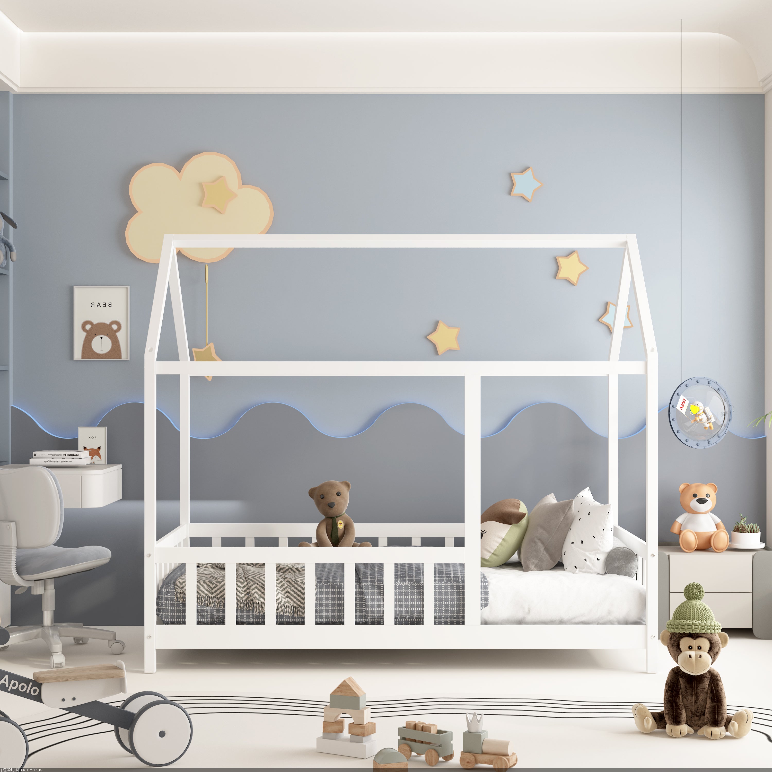 ARY MONTESSORI WHITE HOUSE BED - TWIN [PREORDER] Main image