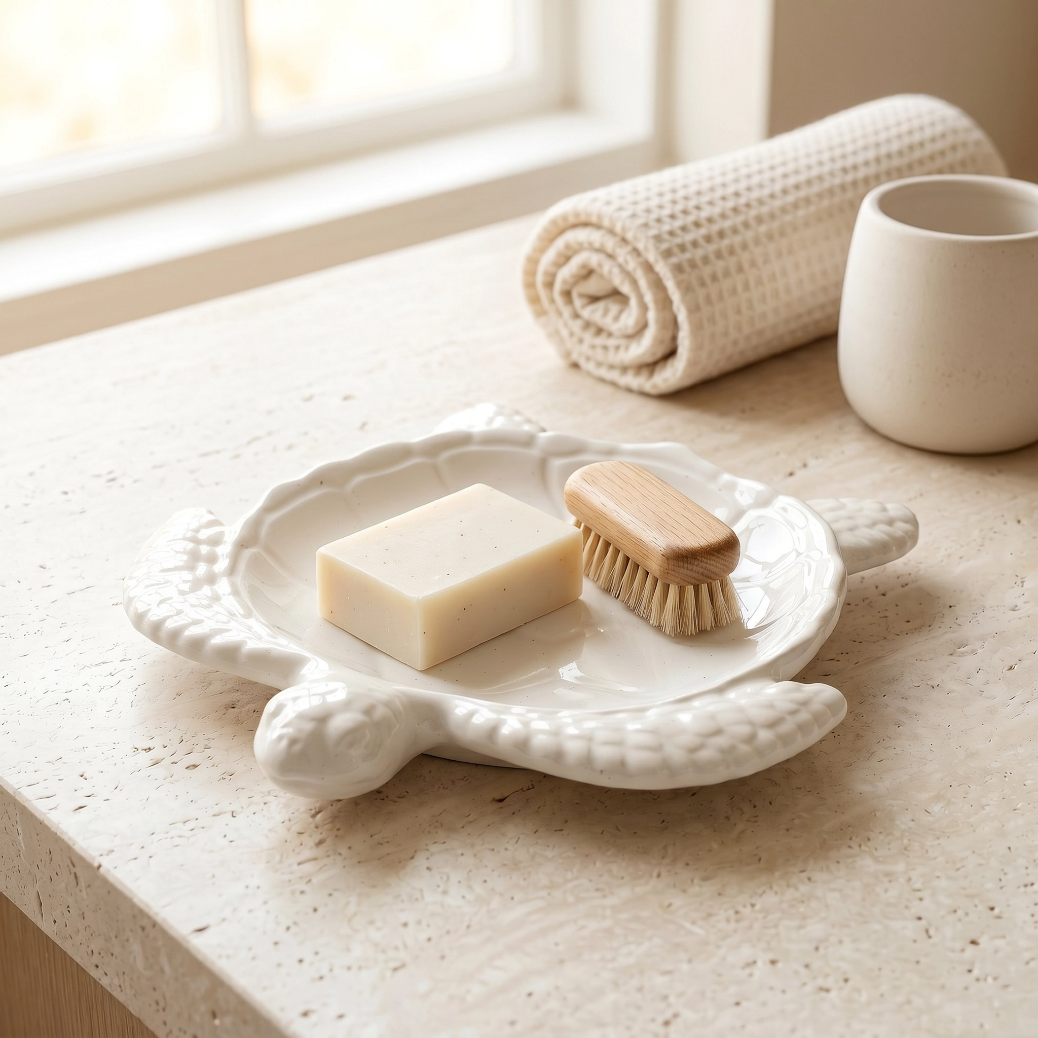 Conch Shell Bowl, Gypsum White 6" Secondary image