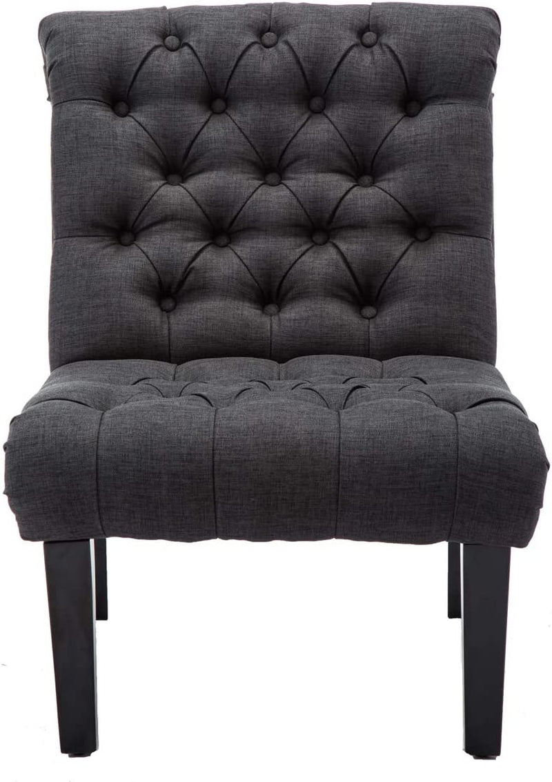 Gray Accent Chair With Wood Legs For Living Room Decor