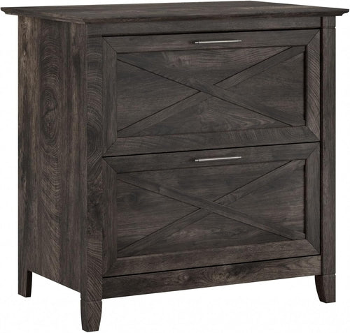 Key West 2 Drawer Lateral File Cabinet Dark Gray Hickory