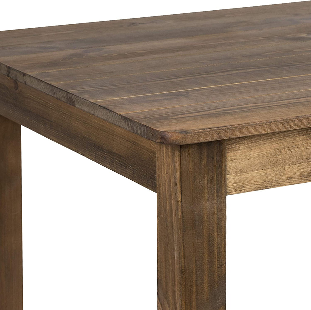 Solid Pine Farmhouse Dining Table In Antique Finish