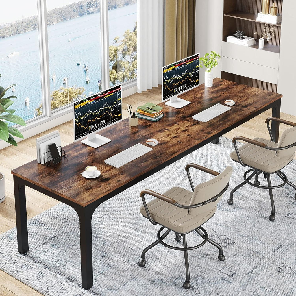 78 Inch Extra Long Two Person Computer Desk For Home Office