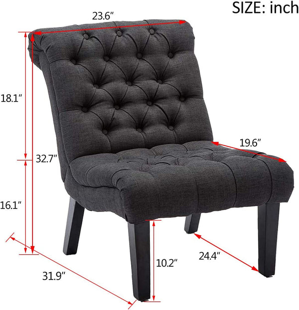 Gray Accent Chair With Wood Legs For Living Room Decor