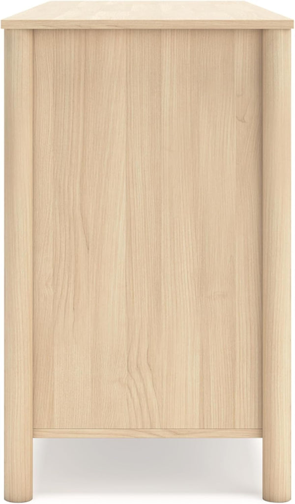 Light Brown Six Drawer Dresser For Bedroom Storage