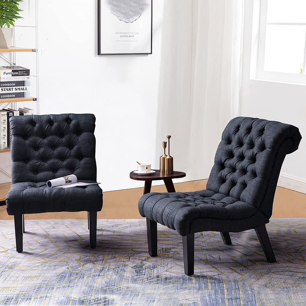 Gray Accent Chair With Wood Legs For Living Room Decor