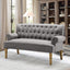 Dove Gray Loveseat Sofa With Button Tufting Sinuous Springs