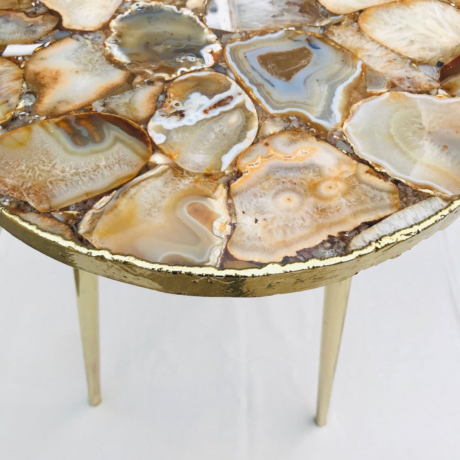 Golden Agate Round Edge Side/Coffee Table Main image
