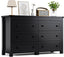 Black Dresser With 6 Drawers For Bedroom Modern Storage