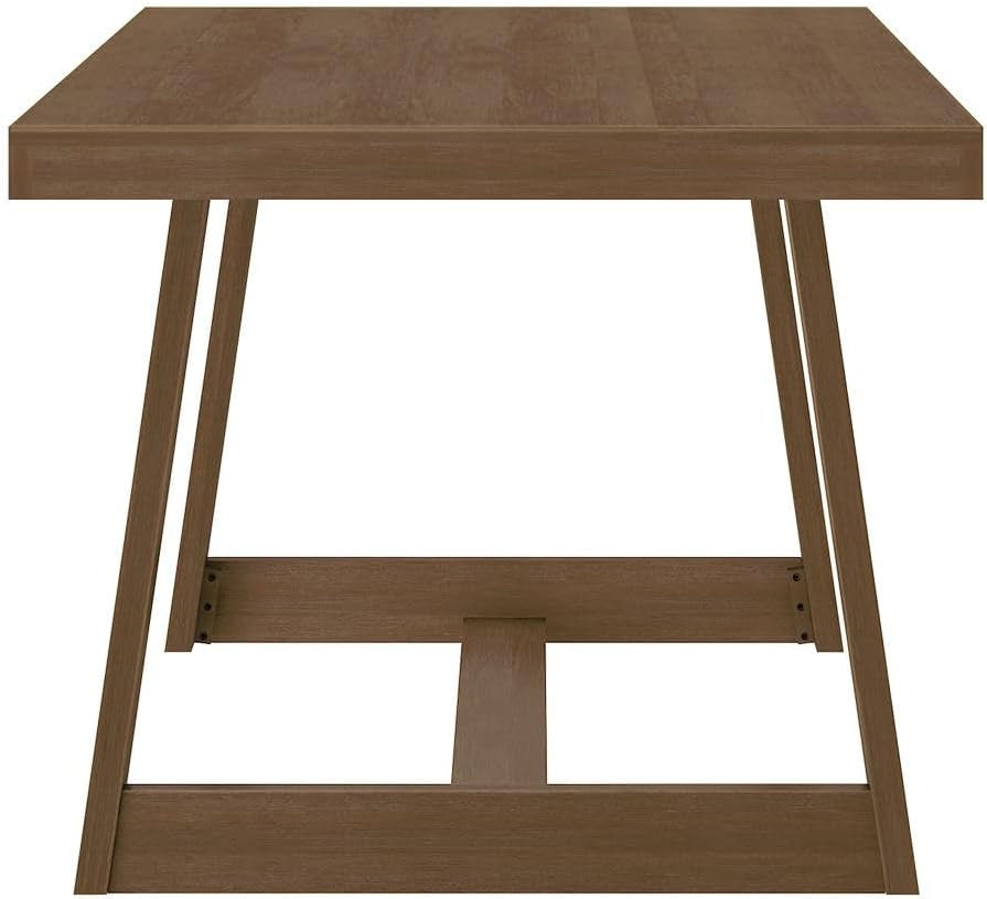 72 Inch Farmhouse Dining Table Solid Wood Rustic Kitchen Table Pecan