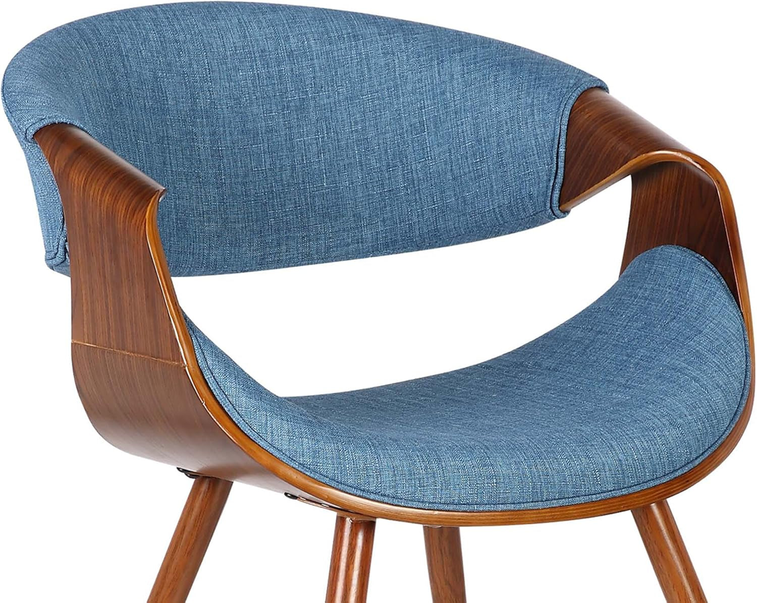 Butterfly Mid Century Modern Dining Chair Blue Upholstery Walnut