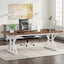 70.8 Inch Executive Desk Brown White Home Office Desk