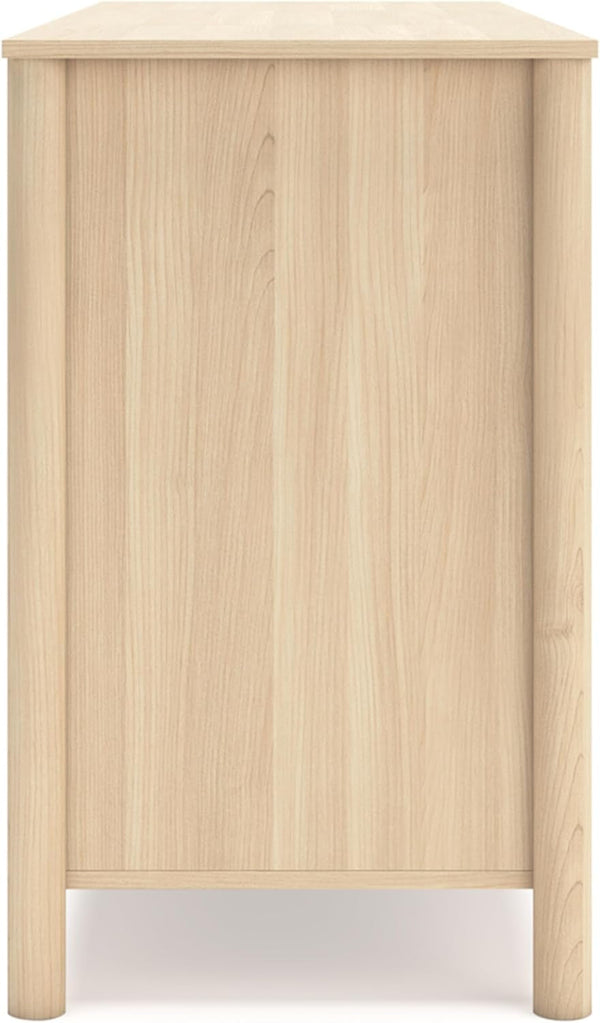 Light Brown Six Drawer Dresser For Bedroom Storage
