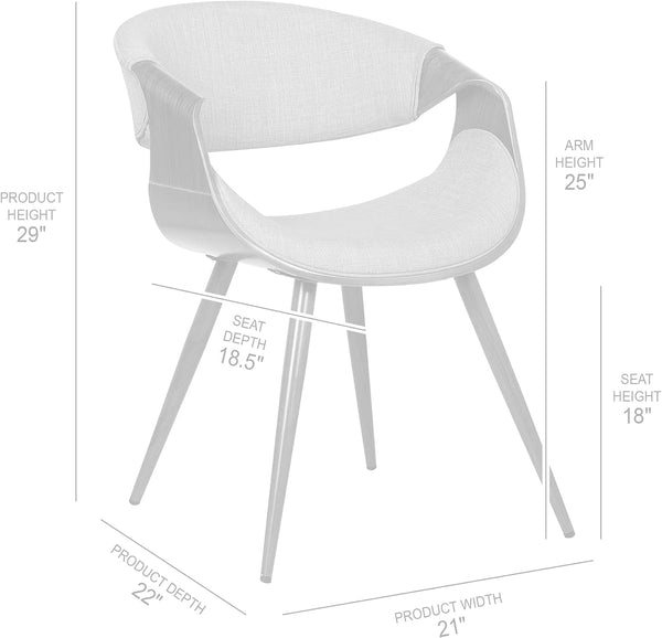 Butterfly Mid Century Modern Dining Chair Blue Upholstery Walnut