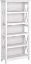Tall 5 Shelf Bookcase In Pure White Oak Modern Farmhouse