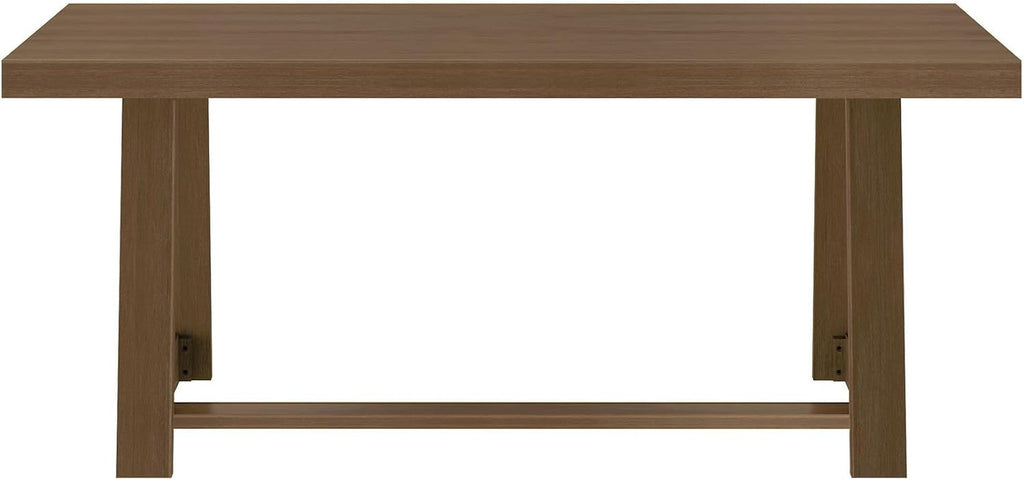 72 Inch Farmhouse Dining Table Solid Wood Rustic Kitchen Table Pecan