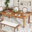 70.87 Inch Wood Dining Table Farmhouse Thickened Legs
