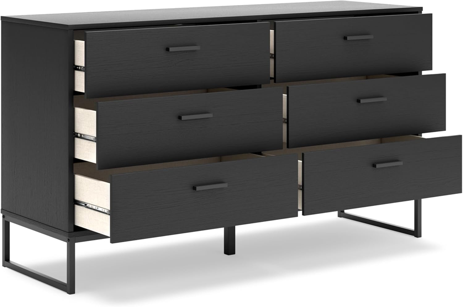 Socalle Modern 6-Drawer Dresser Black With Safety Stop