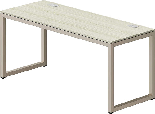 55 Inch Maple Computer Desk With Grommets And Glides
