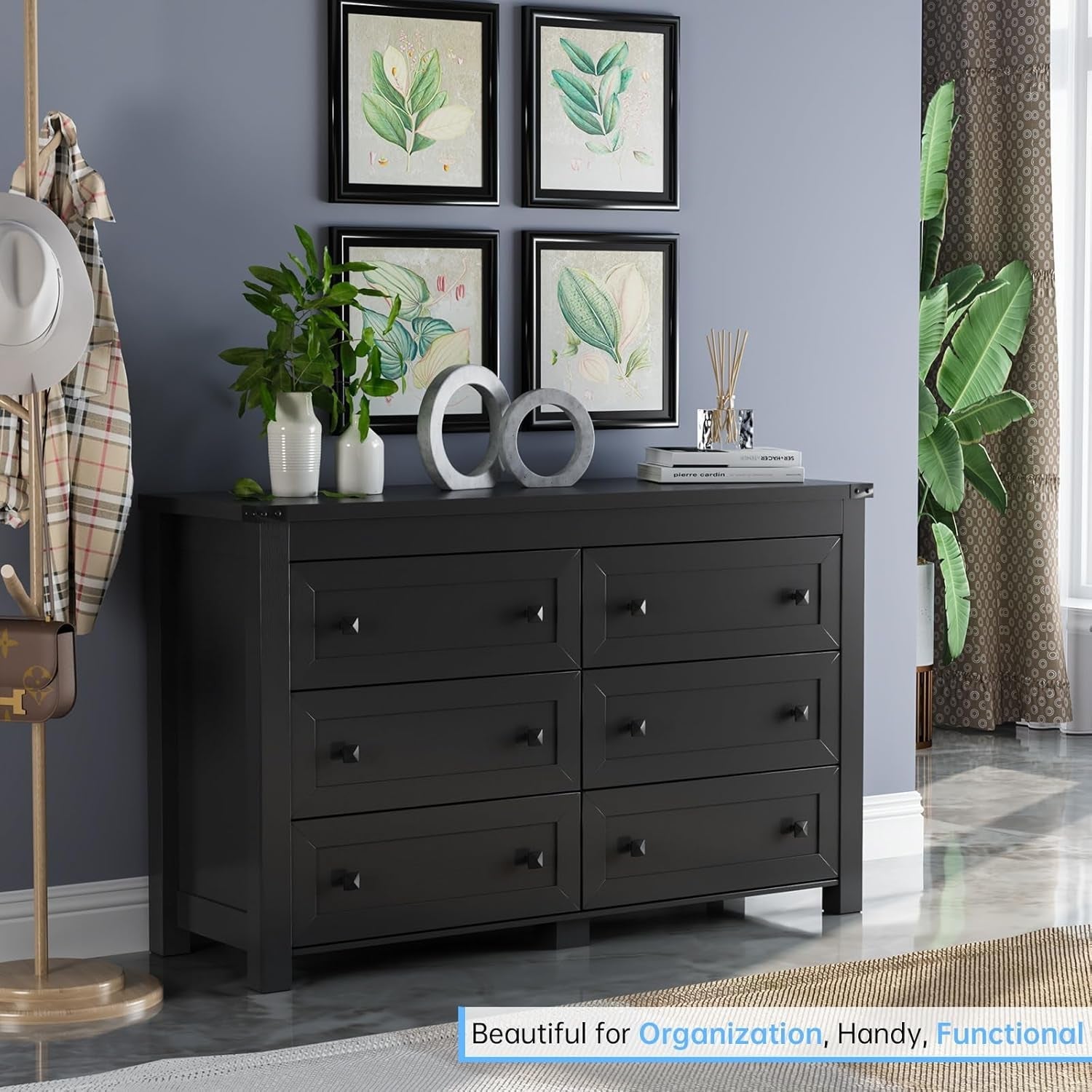 Black Dresser With 6 Drawers For Bedroom Modern Storage – The Must Haves