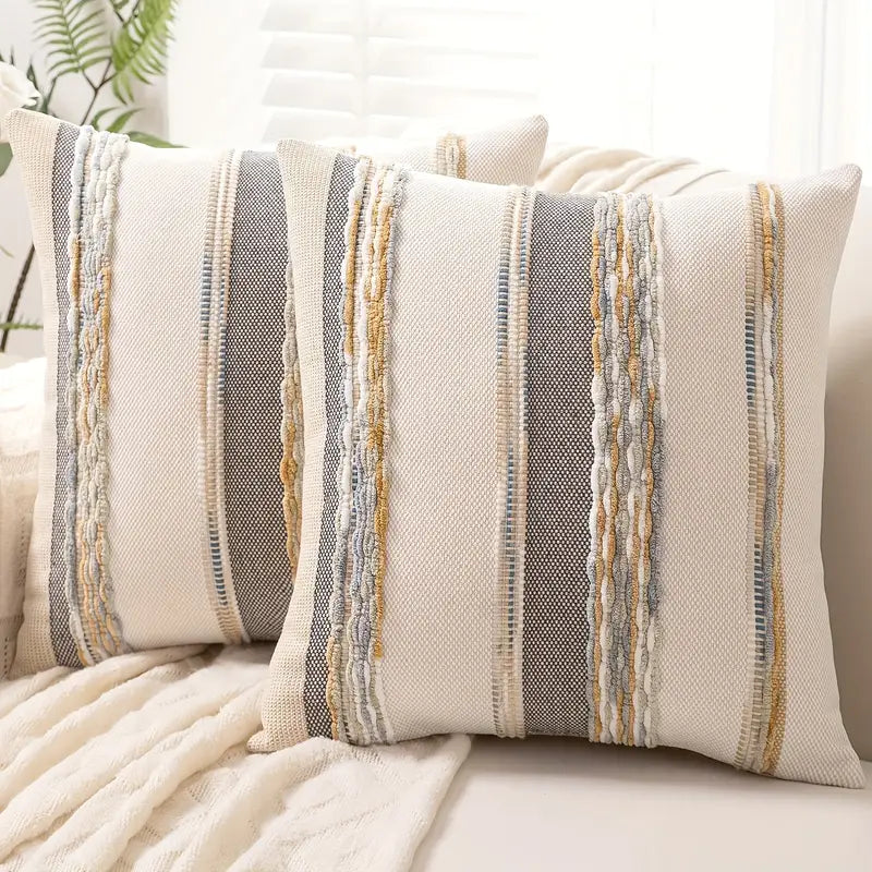 Boho Striped Chenille Throw Pillowcases Main image