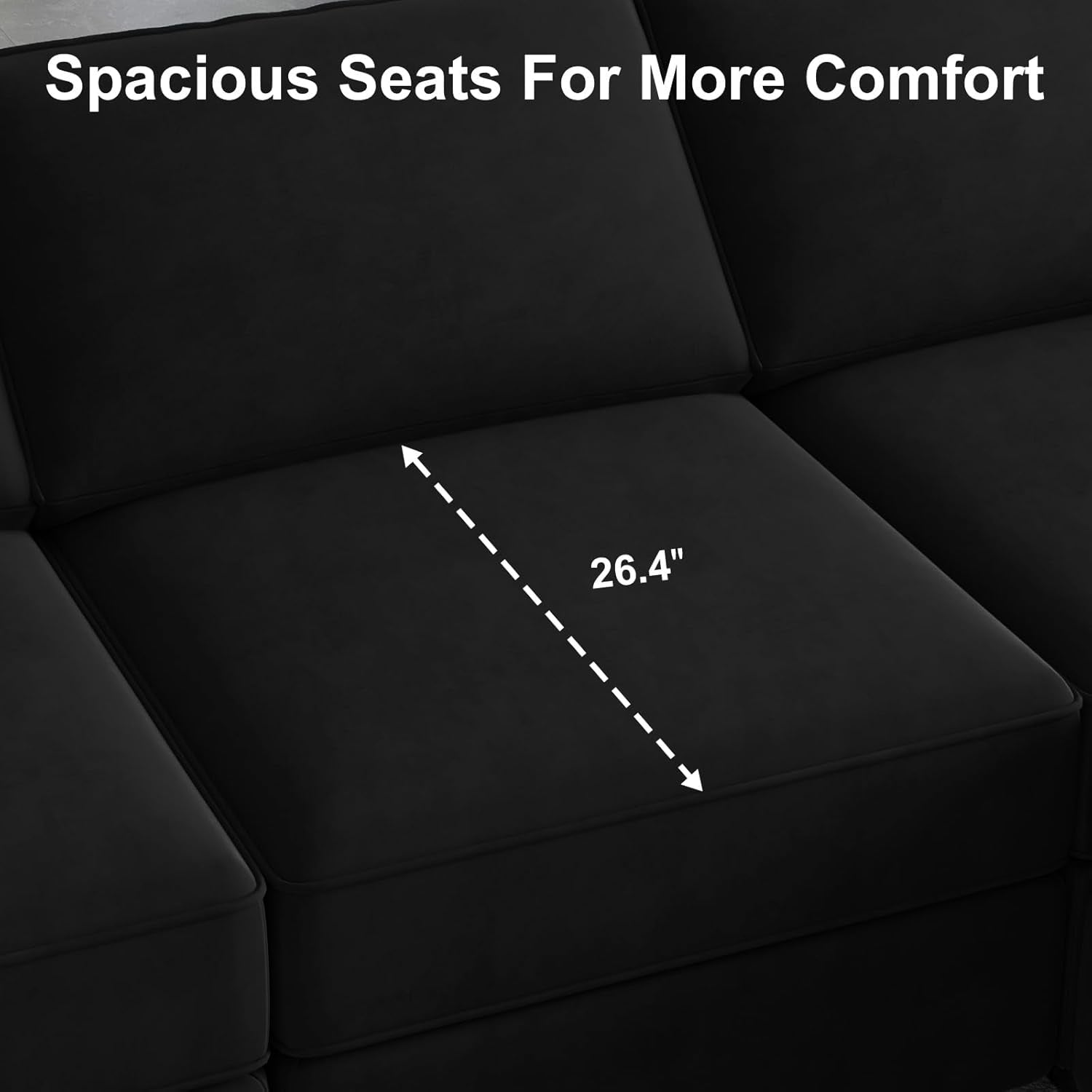 Modular Velvet Sectional Sofa With Chaise For Living Room