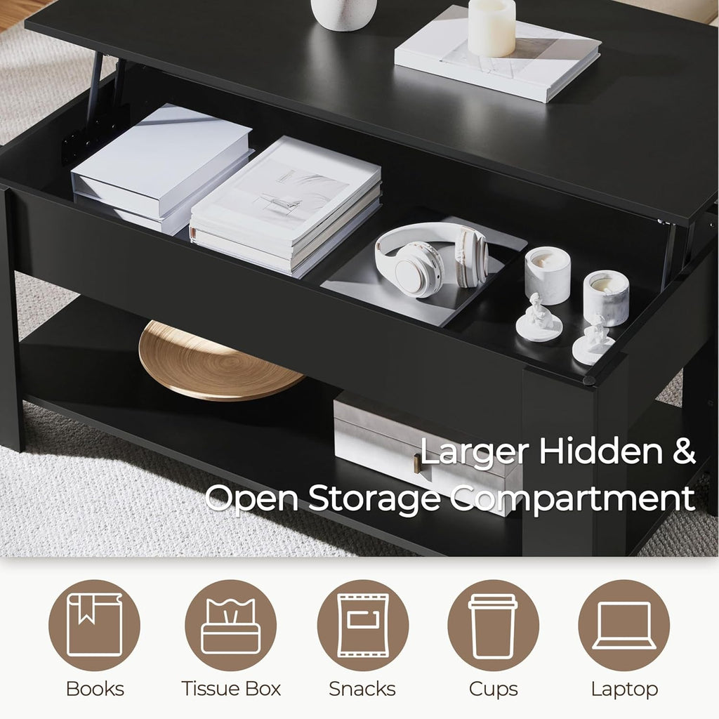 Lift Top Coffee Table With Hidden Compartment 47.5 Inch