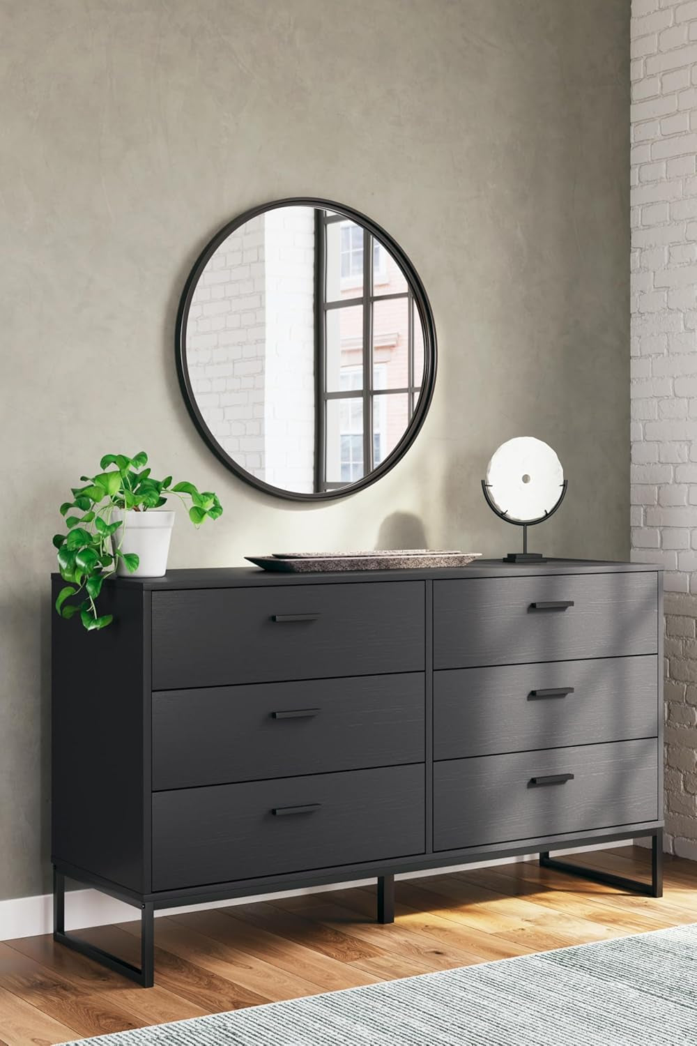 Socalle Modern 6-Drawer Dresser Black With Safety Stop Main image