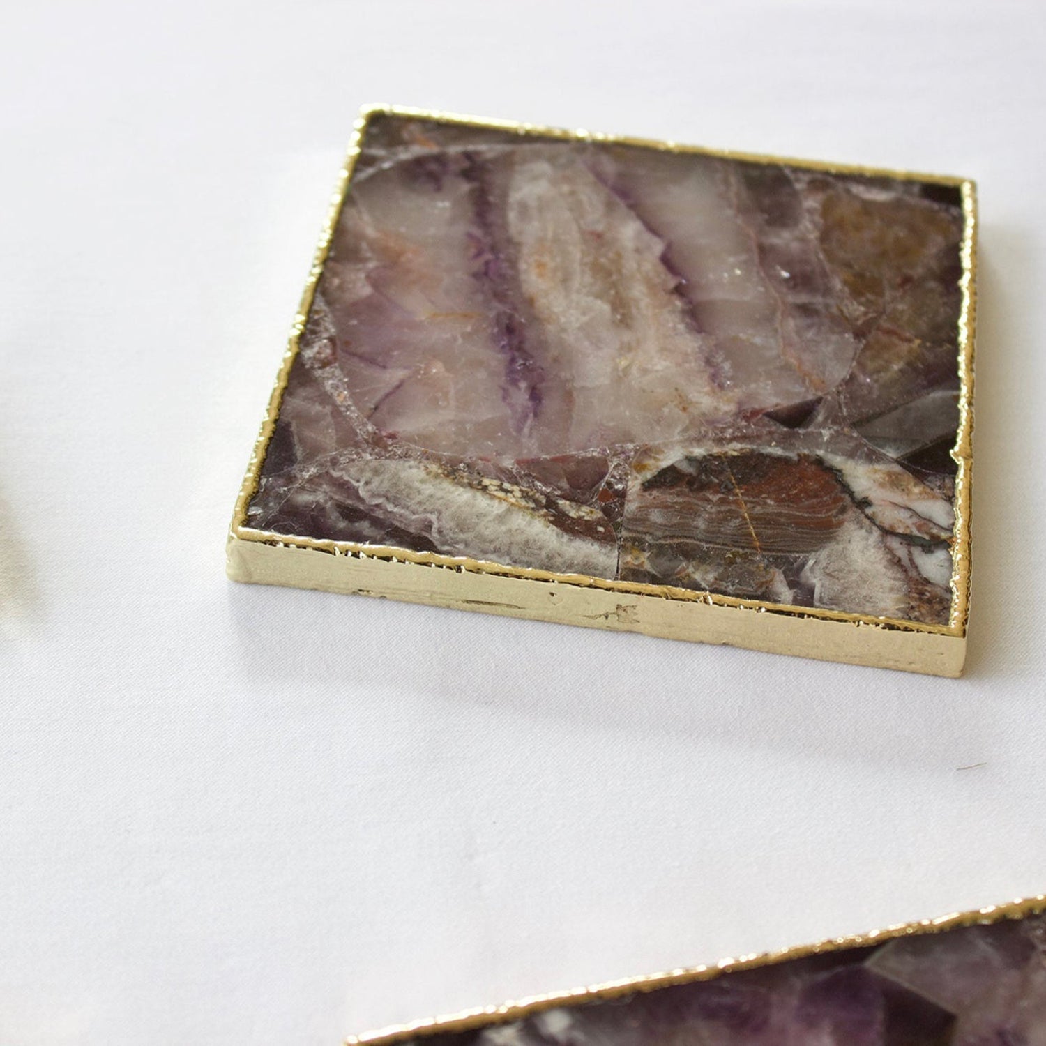 Amethyst Agate - Set of 4 Large Square Coasters | Personalised