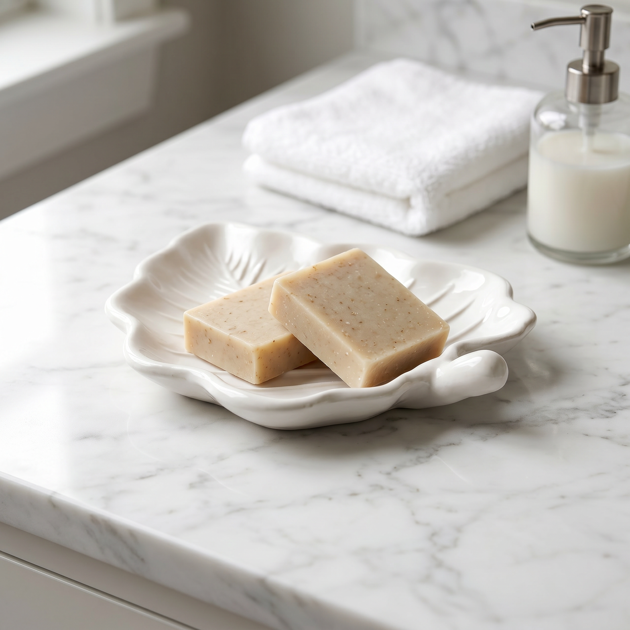 Elm Leaf Decorative Tray, Gypsum White 6" Secondary image