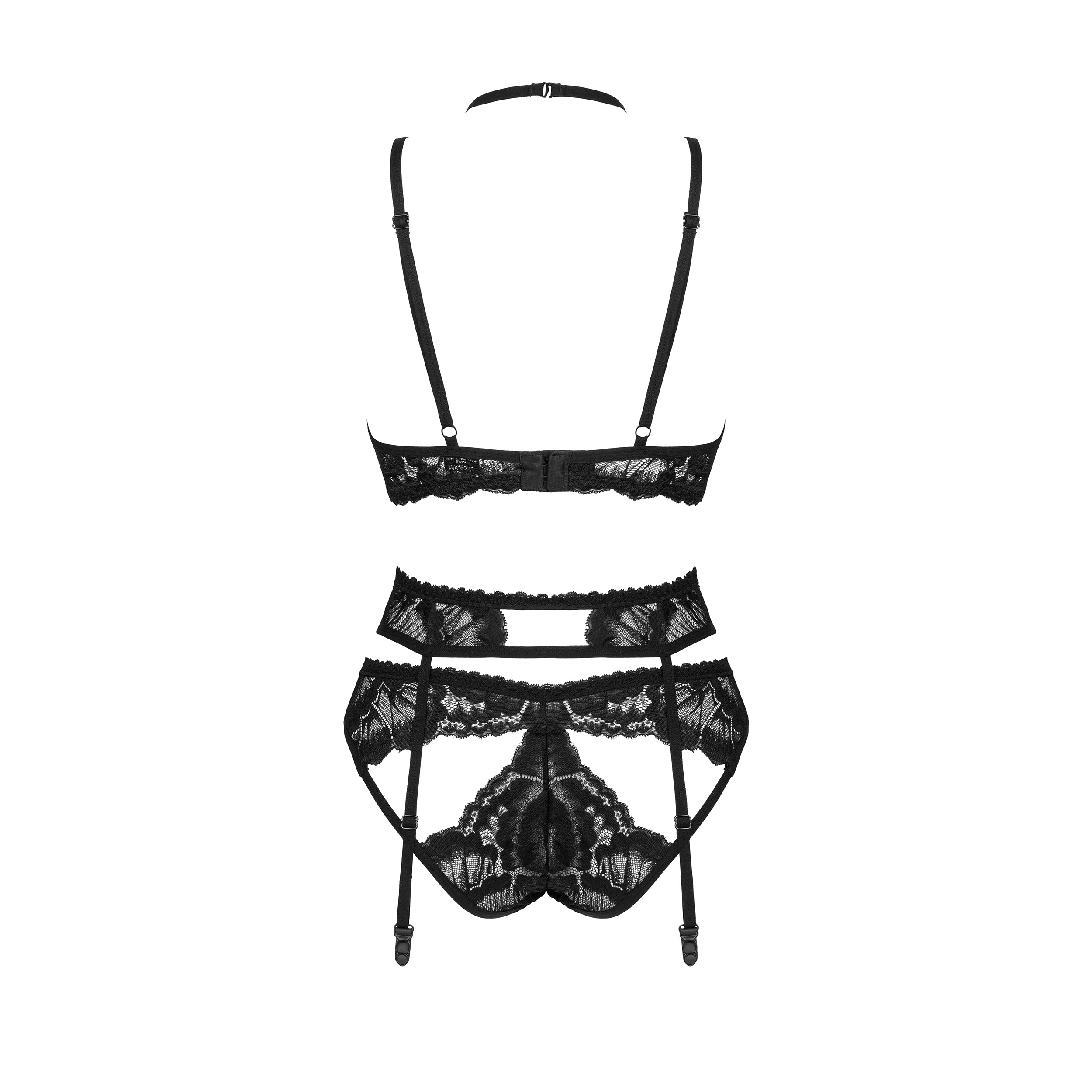 Sheer Mesh Lace 3 Piece Lingerie Set Alessya Secondary image