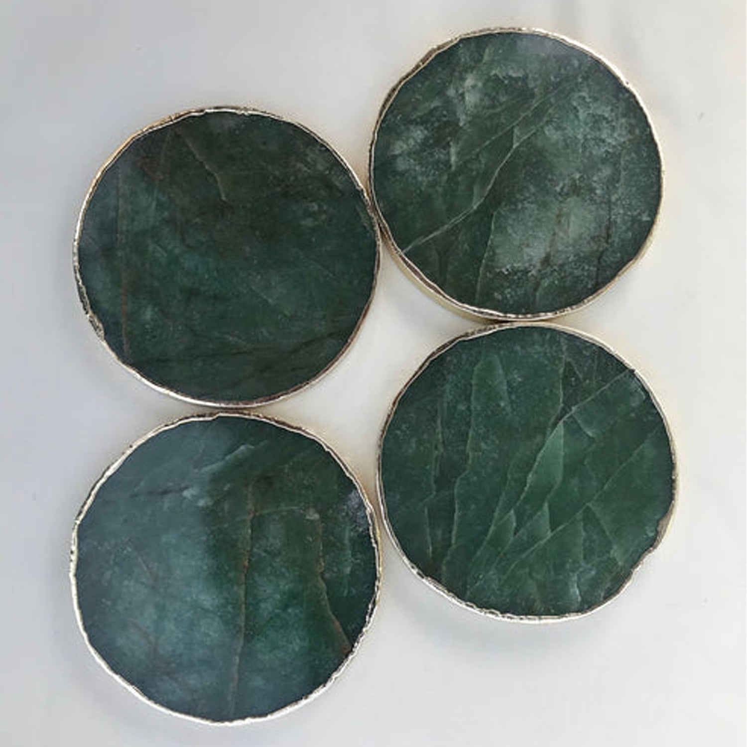 Sage Green Agate Hand Rounded Coasters - Set of 4 Large Main image