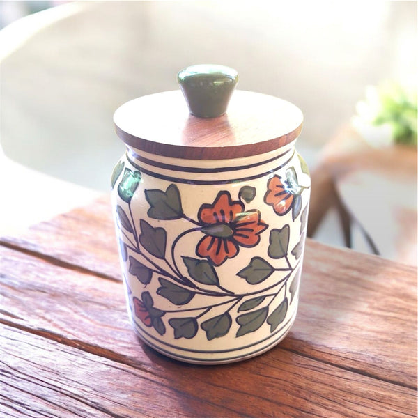 Ceramic Jars with Wooden Lids