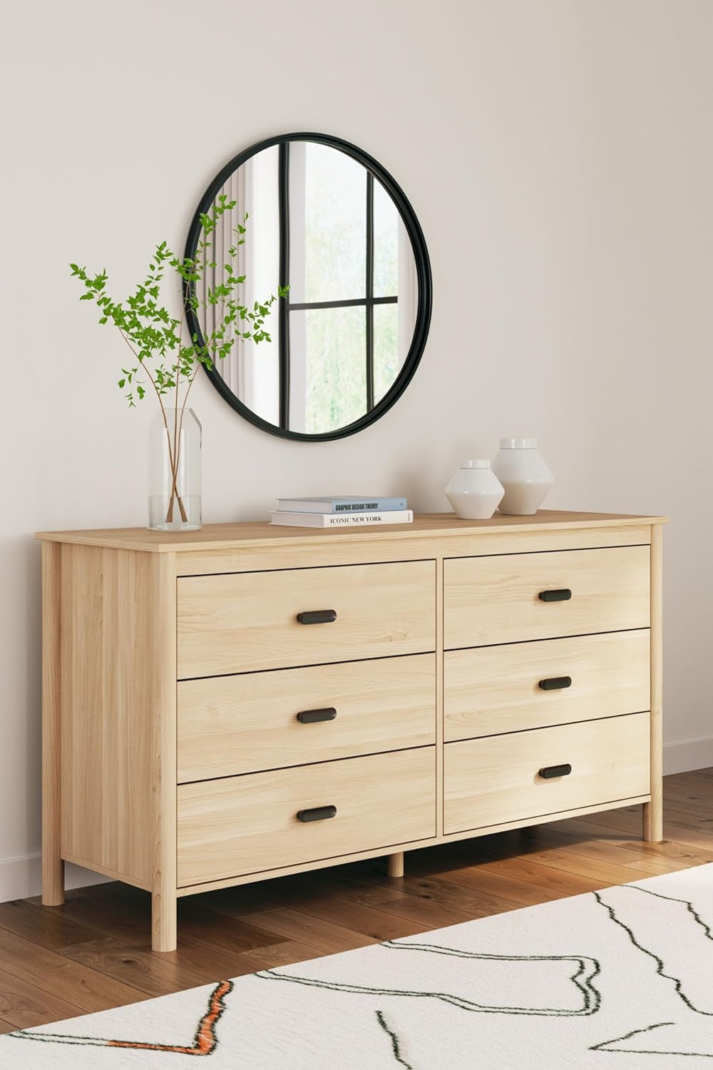 Light Brown Six Drawer Dresser For Bedroom Storage Main image
