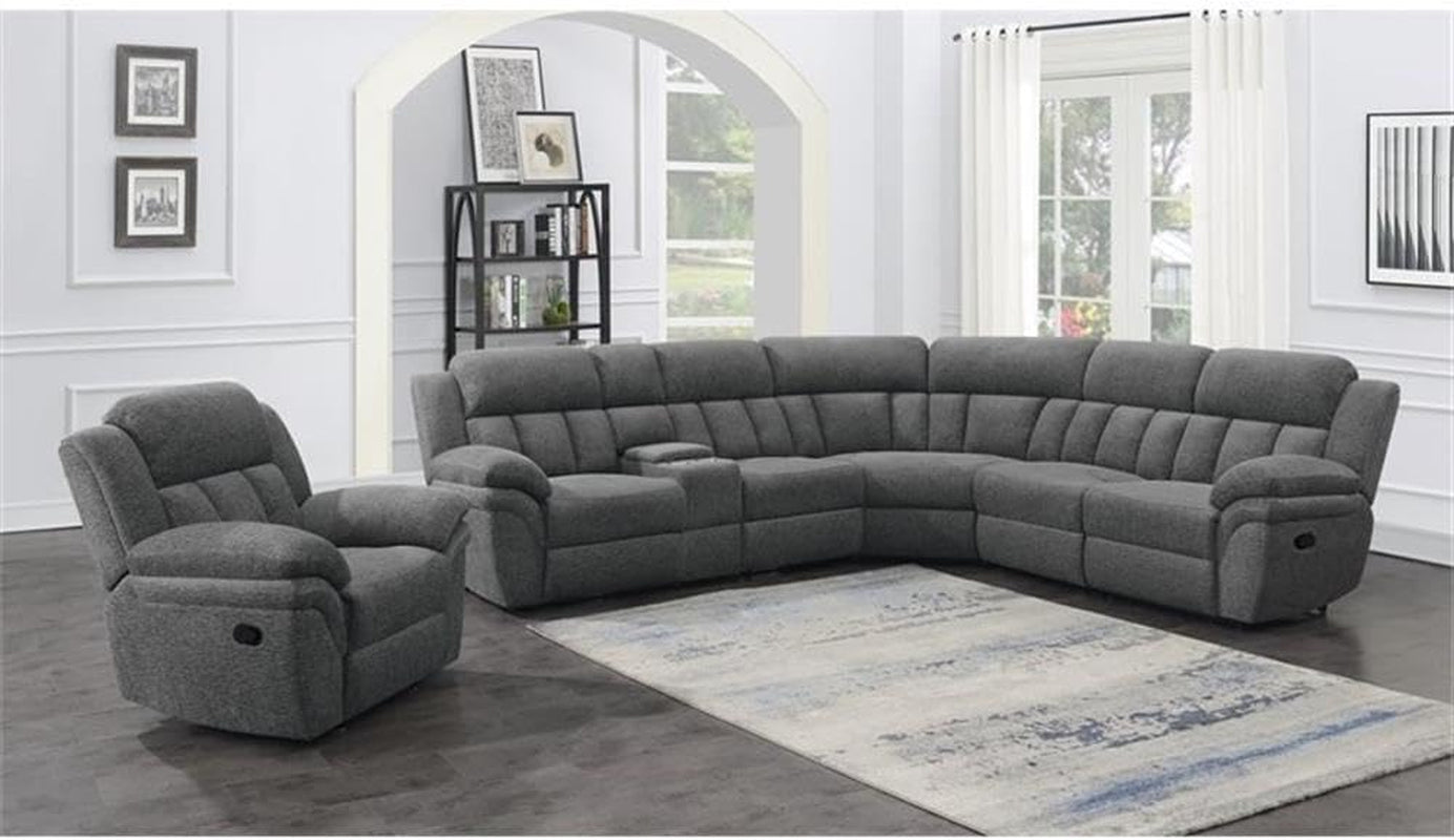 Bahrain 6 Piece Charcoal Motion Sectional Sofa Living Room Main image
