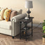 End Table With Charging Station And Flip Top Dark Grey For Small