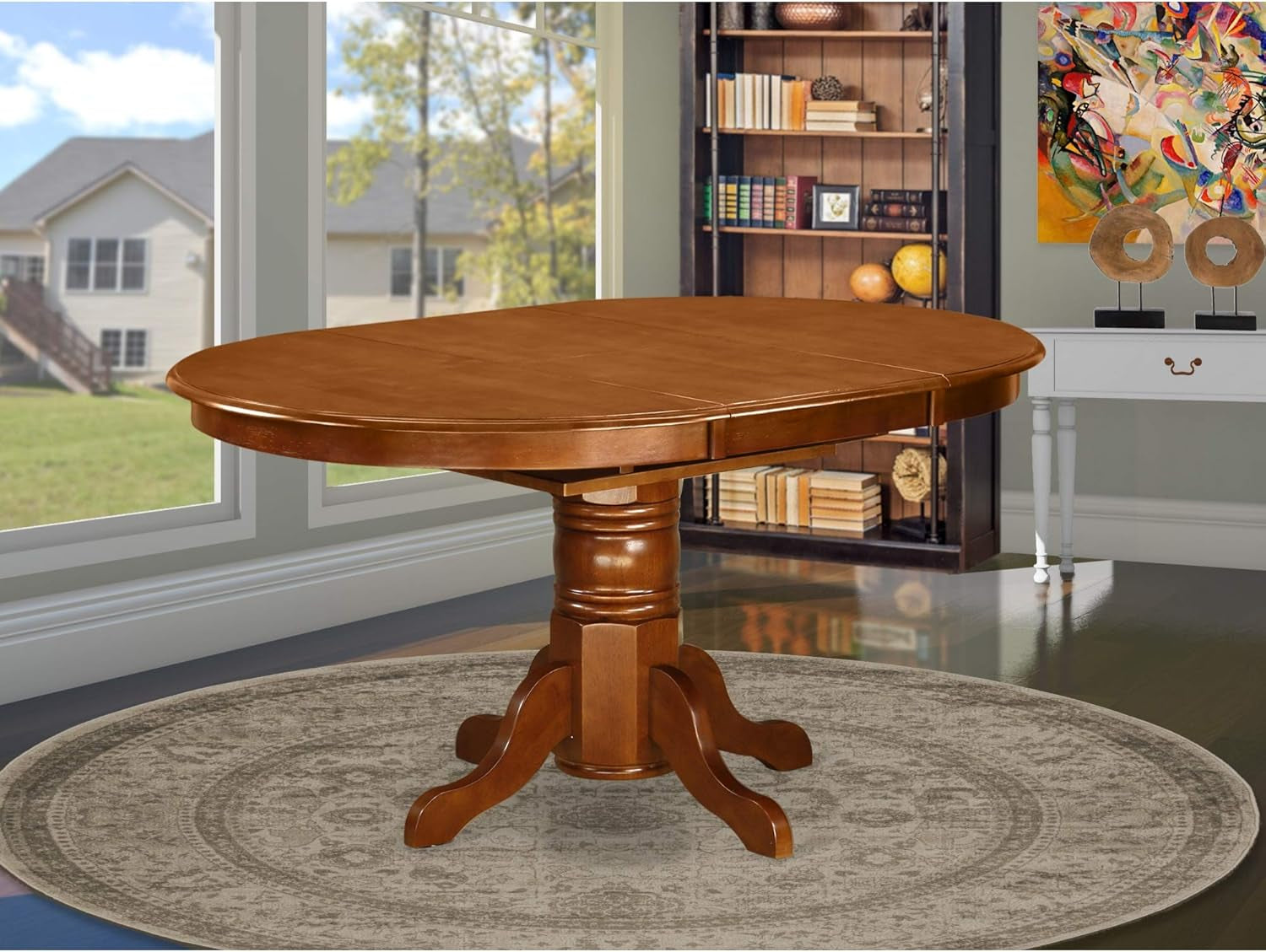 Oval Dining Table 42x60 Inch Butterfly Leaf Finish Main image