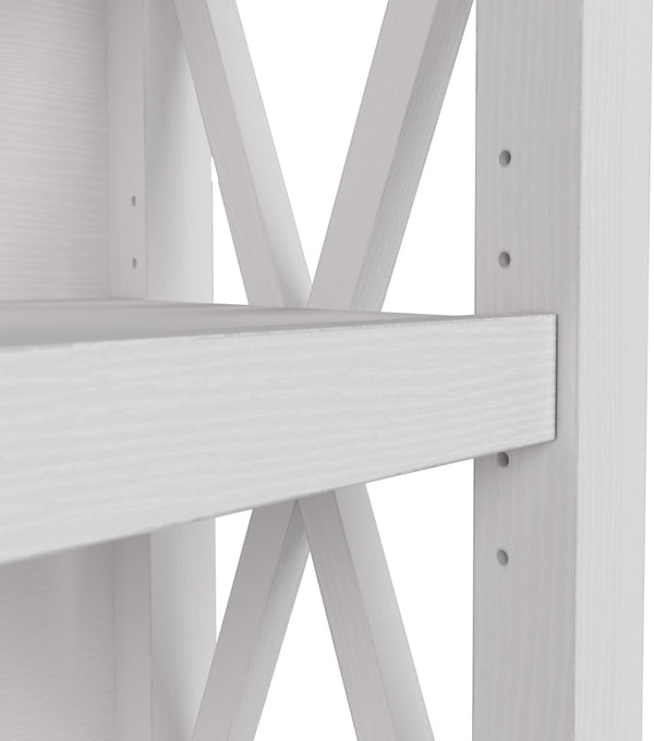 Tall 5 Shelf Bookcase In Pure White Oak Modern Farmhouse