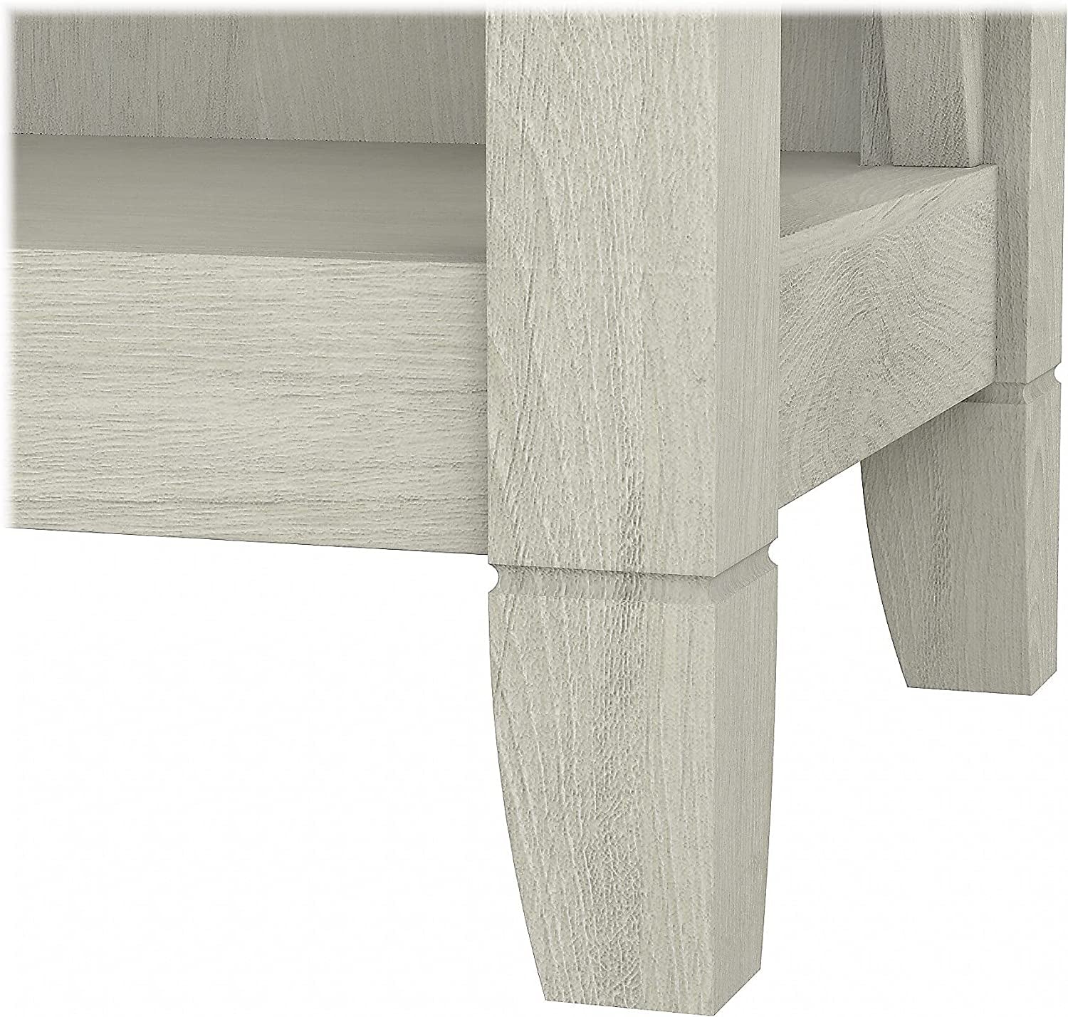 Linen White Oak 5 Shelf Bookcase Set 2 Tall 66H 32W 13D