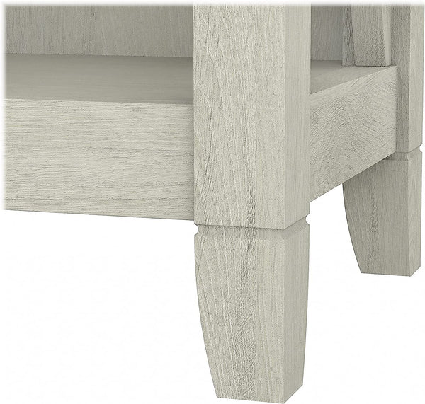 Linen White Oak 5 Shelf Bookcase Set 2 Tall 66H 32W 13D