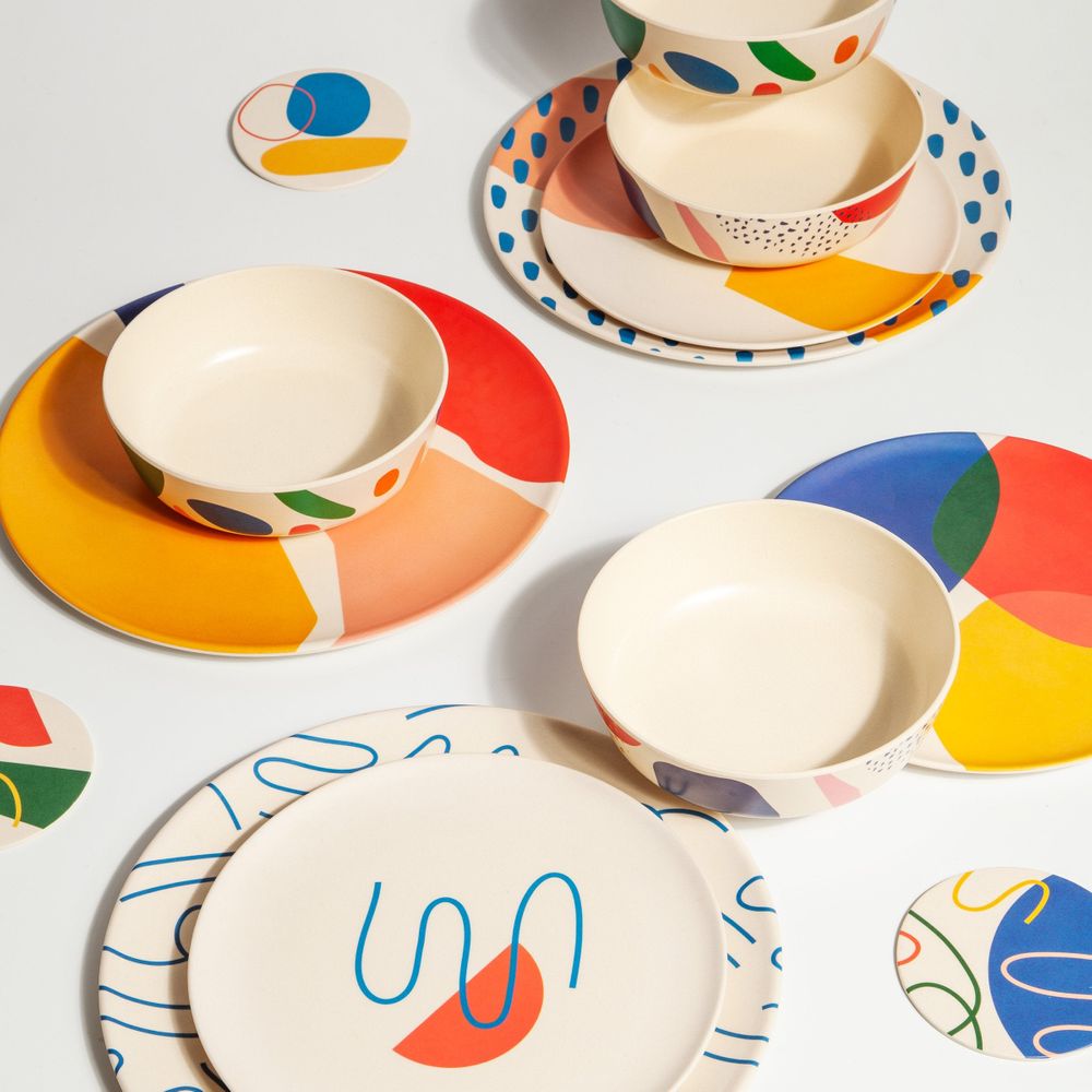 4pc Bamboo Plate Set - Dinner Main image