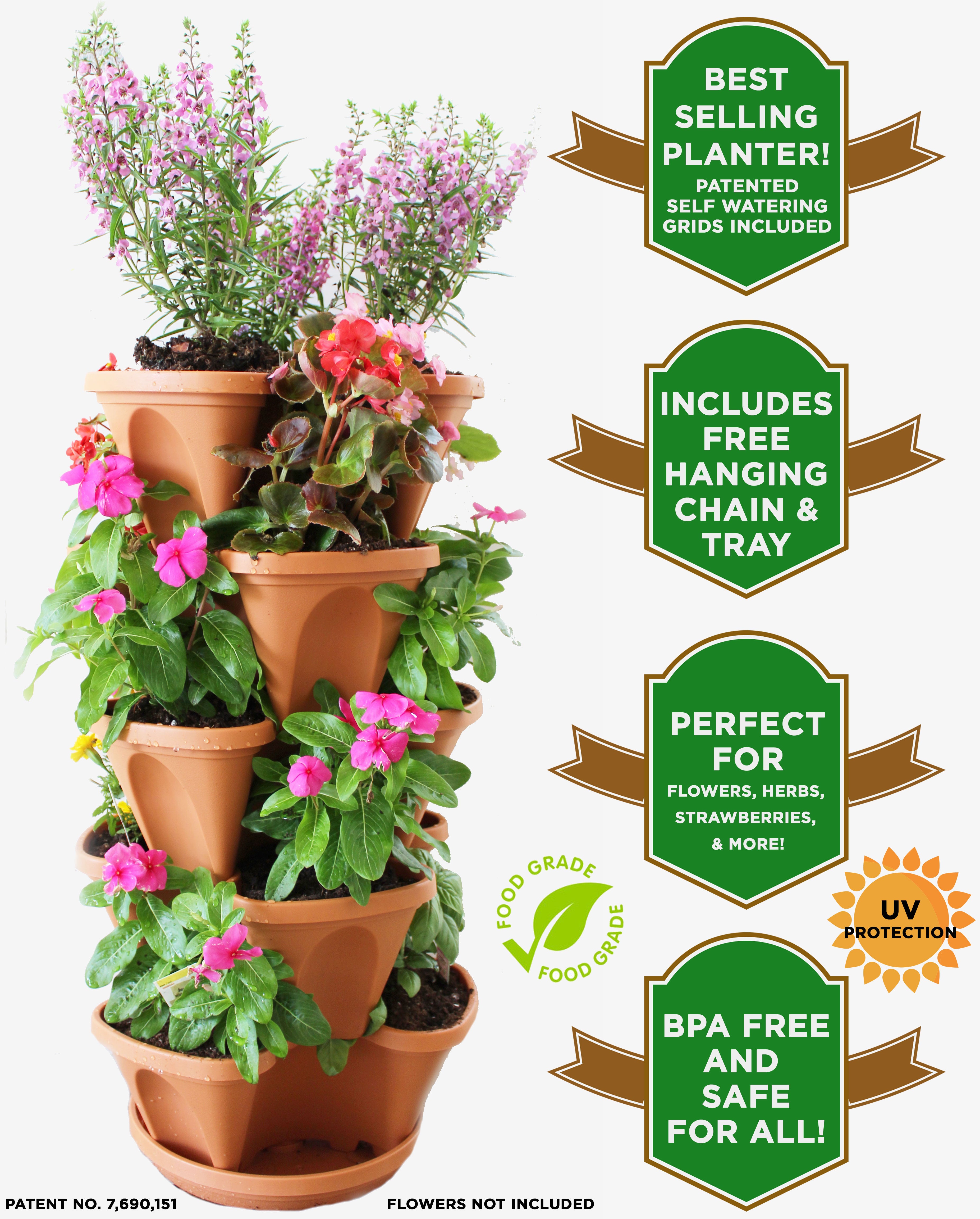 Nature's Distributing Stacking Planters - 5 Tier Secondary image