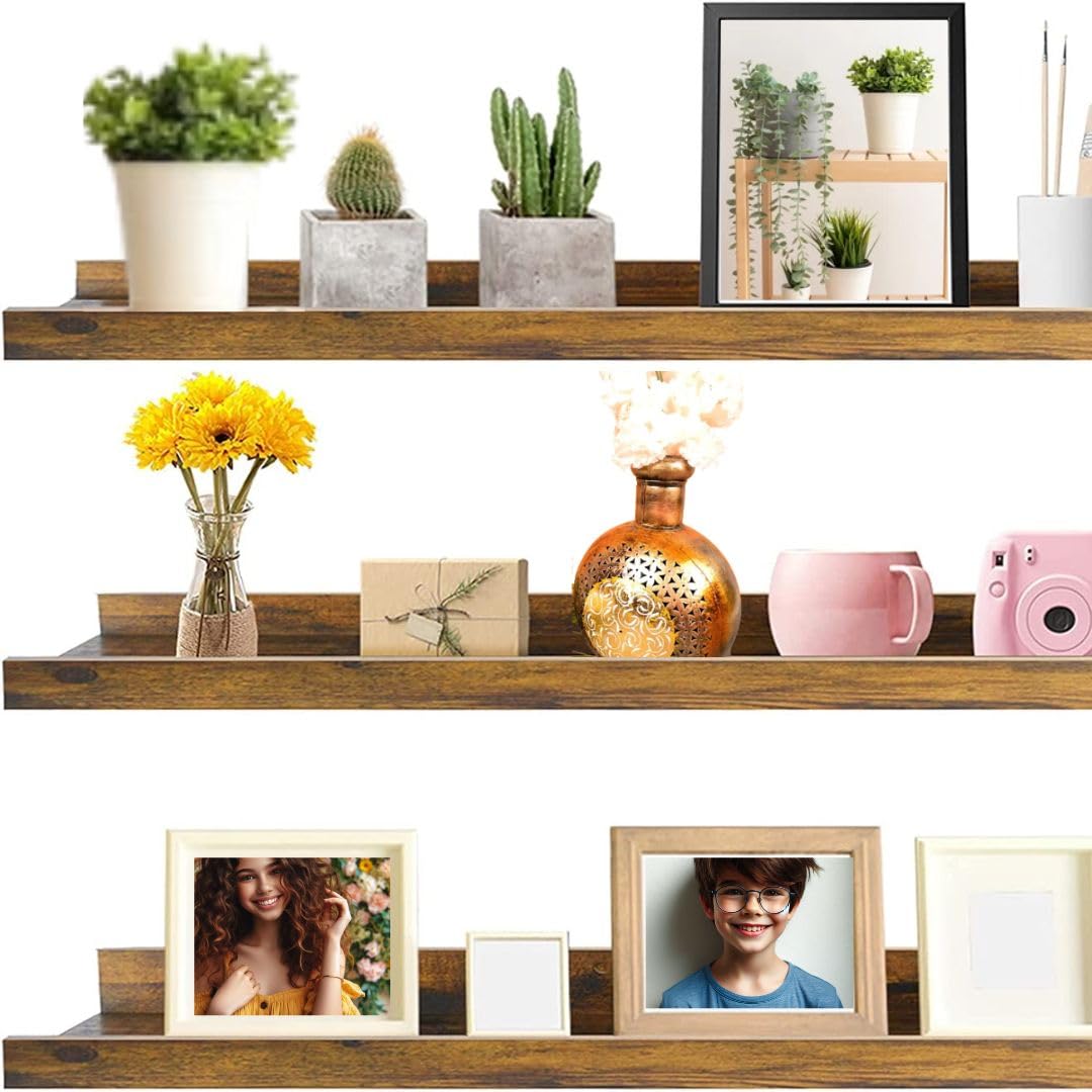 Wooden   Floating Wall Shelves Set of 3 Main image